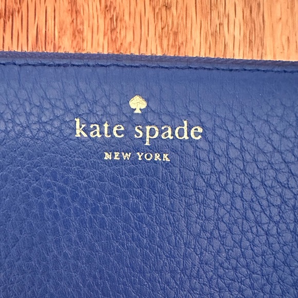 Kate Spade Blue Pebbled Leather Zip Wallet Large Continental - Picture 2 of 7